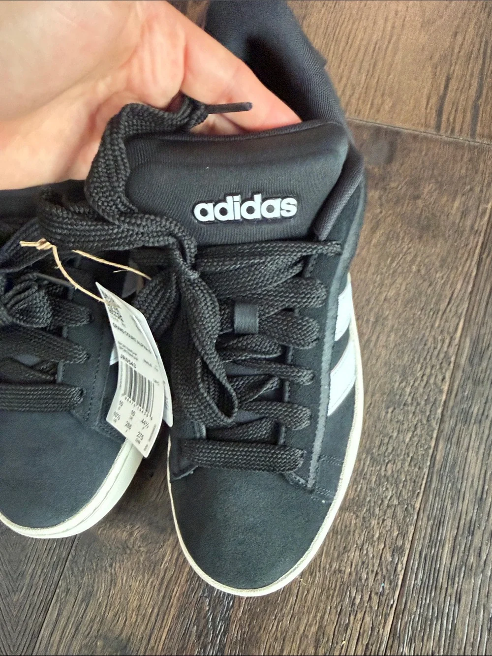 adidas Black Low-Top Athletic Sneakers with White Soles
